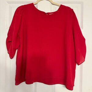 Rove Los Angeles Pink Flutter Sleeve Chiffon Blouse